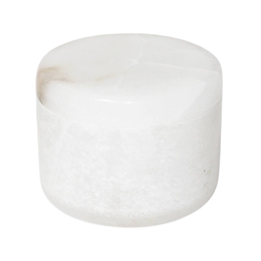 Sm. Alabaster Votive Box 4"Dia
