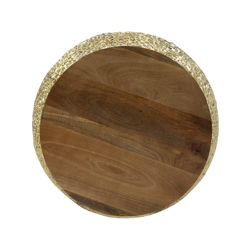 Christopher Knight Home - Inmax Round Aluminium Coffee Table with Mango Wood Top