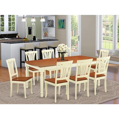 Kitchen Table Set - Dining Table with 8 Chairs - Rubber Wood Dining Room Set