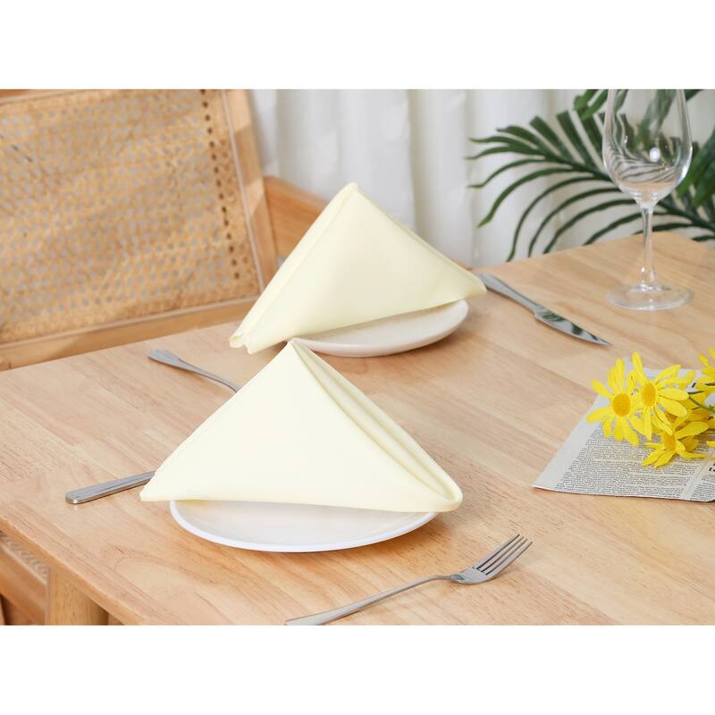 Polyester Cloth Napkins, 6 Pack Solid Washable Fabric Napkins - 19x19inch