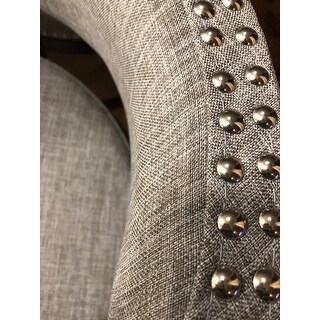 Furniture of America Fendeson Contemporary Fabric Nailhead Swivel Bar Stool (Set of 2)