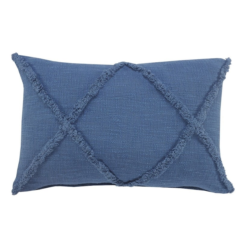 Solid Decorative Diamond Tufted Cotton Throw Pillow