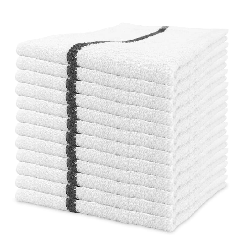 Arkwright Qwick Wick 12-Piece Bar Mop Towels - 16x19 - Black