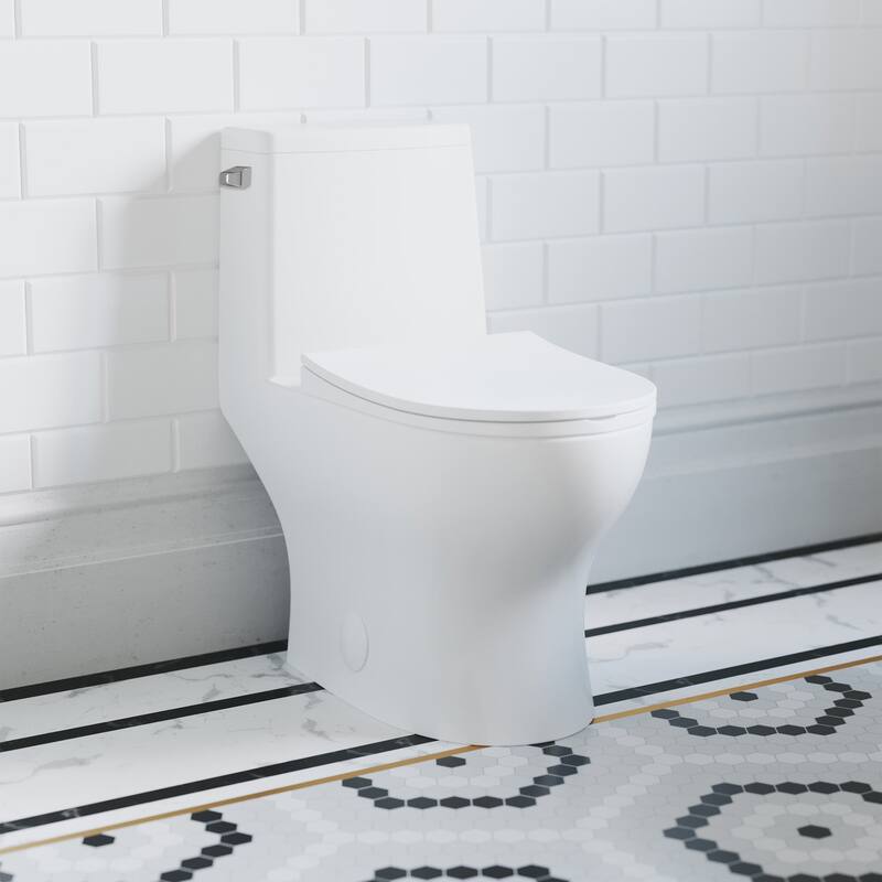 Ivy One-Piece Toilet Left Side Flush 1.28 gpf - Glossy White