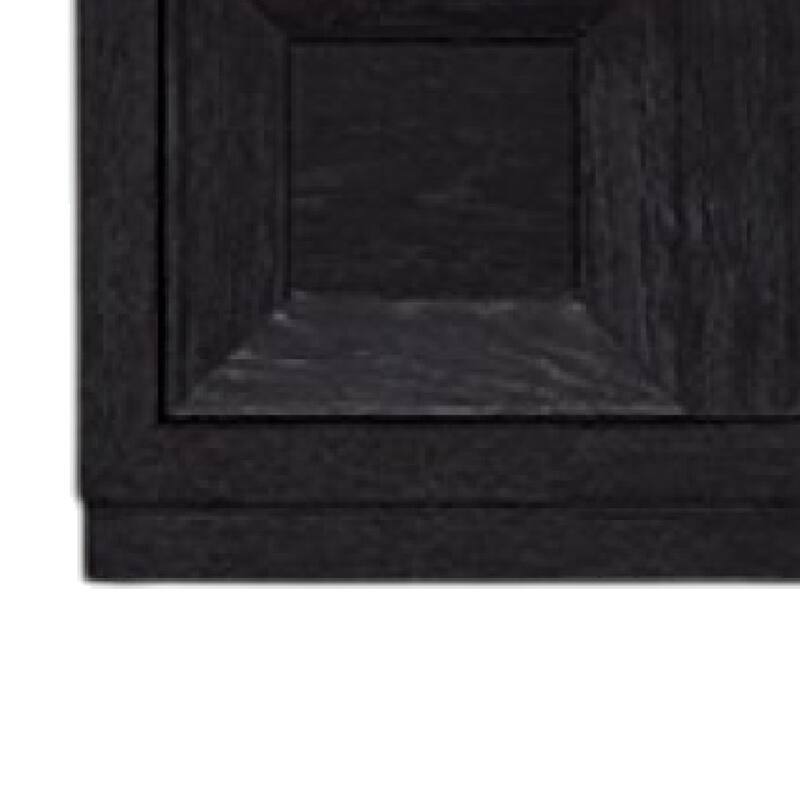 Kizie Coffee Table, Drawers, Caster Wheels, Black Rubberwood, 54 Inch