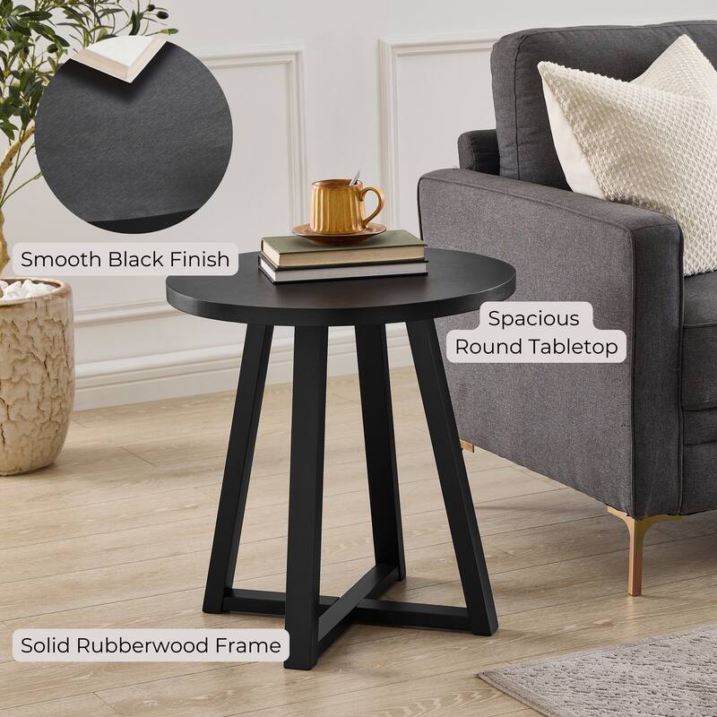 Roundhill Furniture Modern Harmony Wood Round End Table