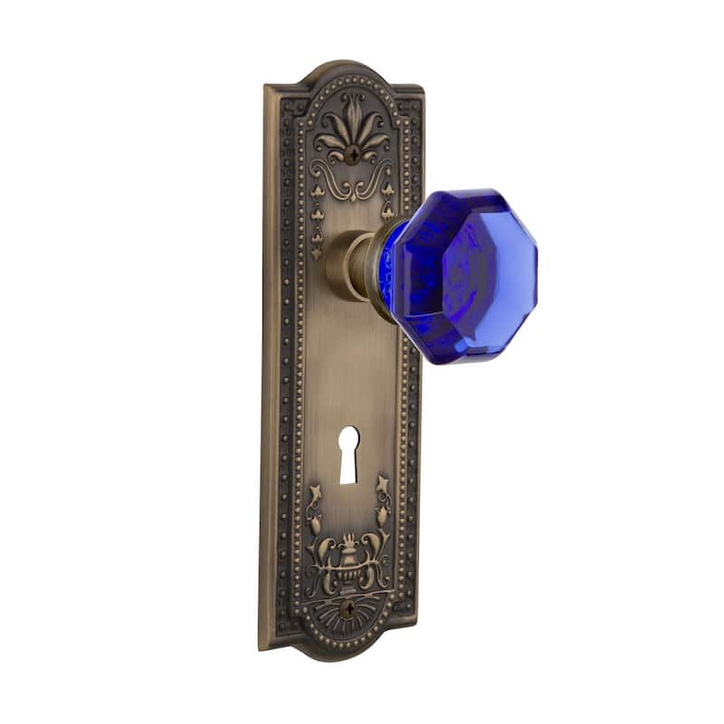 Nostalgic Warehouse Meadows Solid Brass Rose Dummy Door Knob Set with - Antique Brass