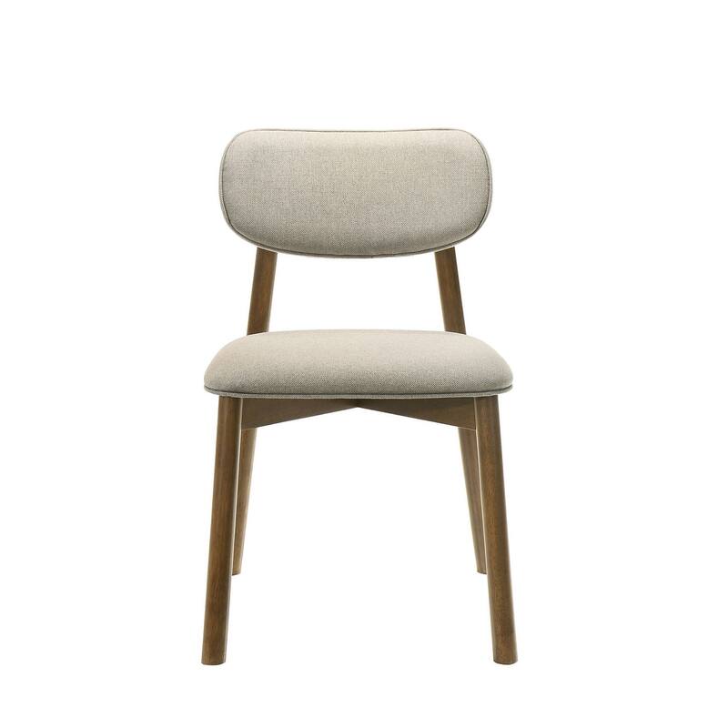 Mid Century Modern Walnut Finish Upholstered Side Chairs