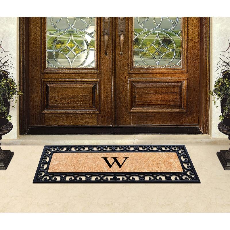 A1HC Exclusive Hand Crafted Myla Monogrammed Entry Doormat, 18" x 48"