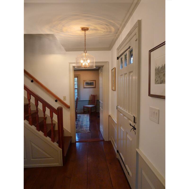 Modern Industrial 3-Light Clear Glass Drum Pendant Light