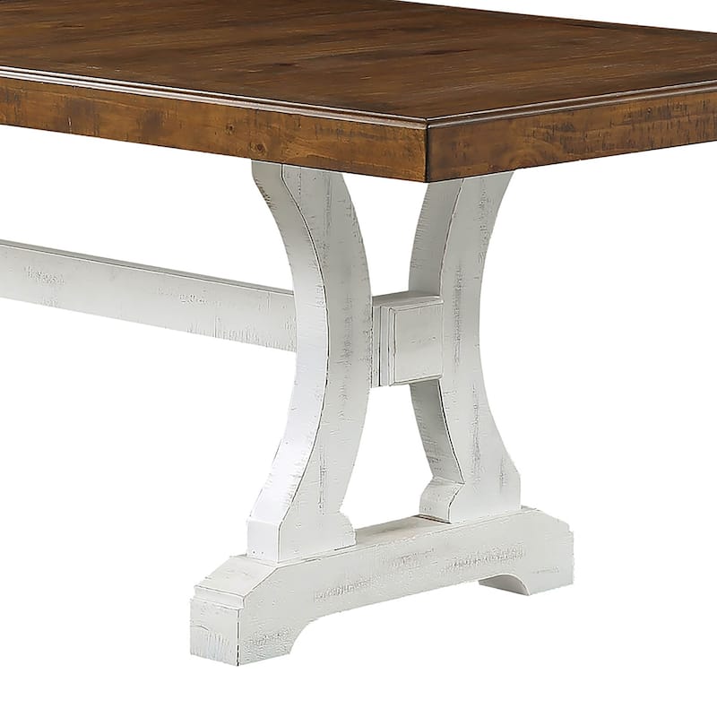Furniture of America Sylmer White 86-inch Wood Expandable Dining Table