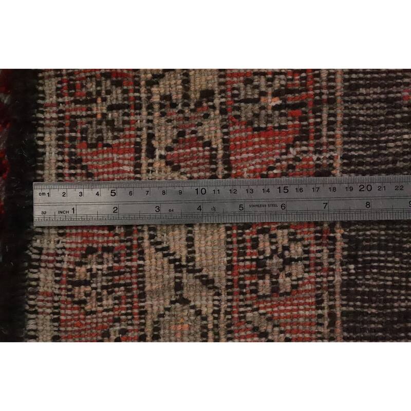Hand Knotted Oriental 100% Wool Carpet Traditional Tribal Multi-Colored Ardebil Runner Rug - 10' 6'' X 3' 7''