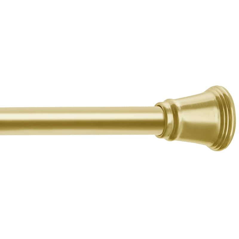 42"-72" Metal Shower Curtain Tension Rod Rust Resistant Non-Slip Brushed Gold - 42" - 72" inches
