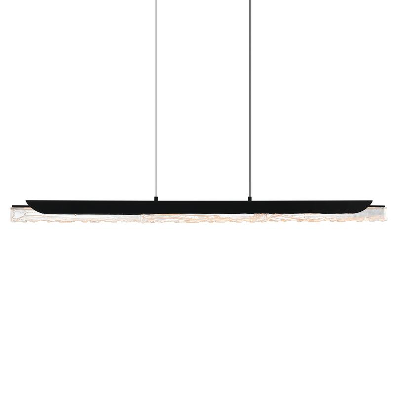 Valira Integrated LED 48in Black Chandelier with Handcrafted Glass
