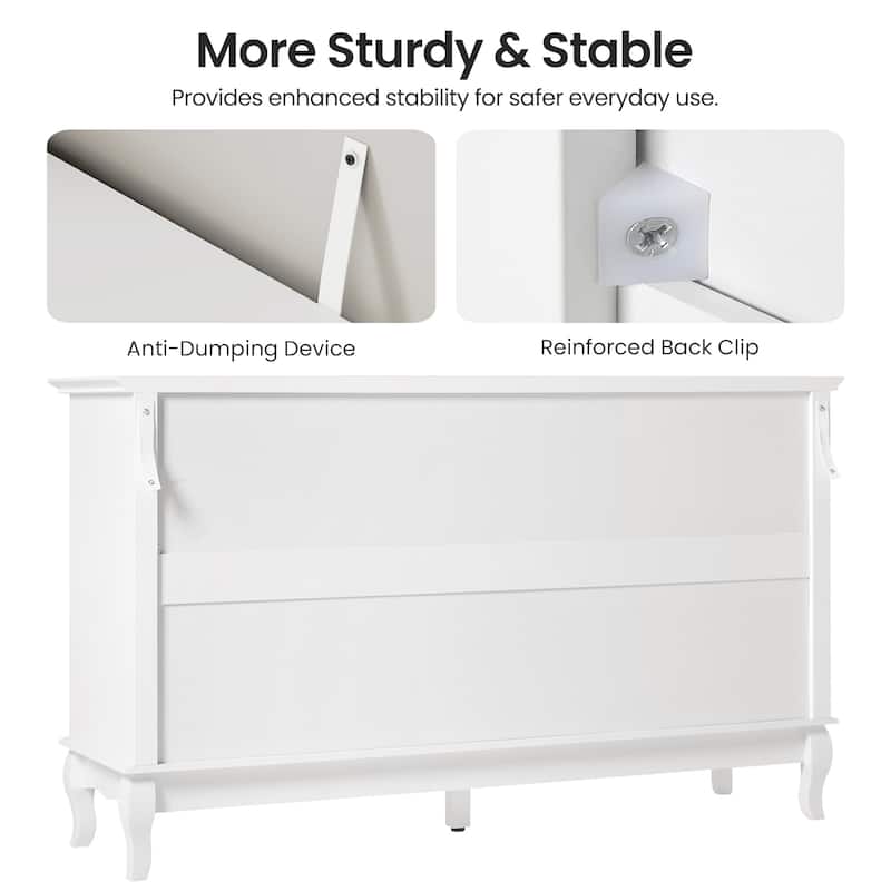 7 Drawer Dresser with Solid Wood Legs