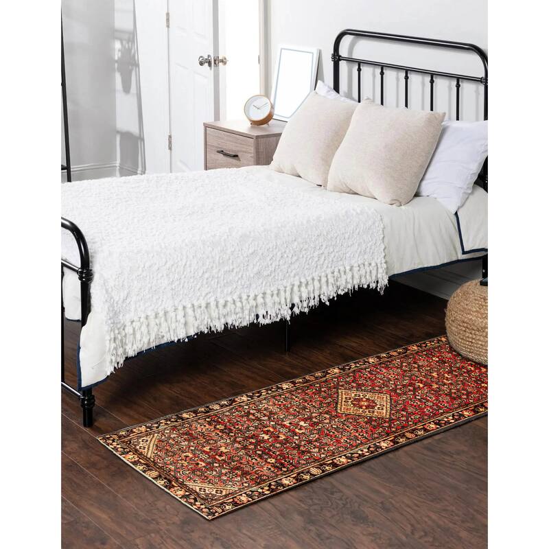 ECARPETGALLERY Hand-knotted Andelz Red Wool Rug - 3'3 x 10'0