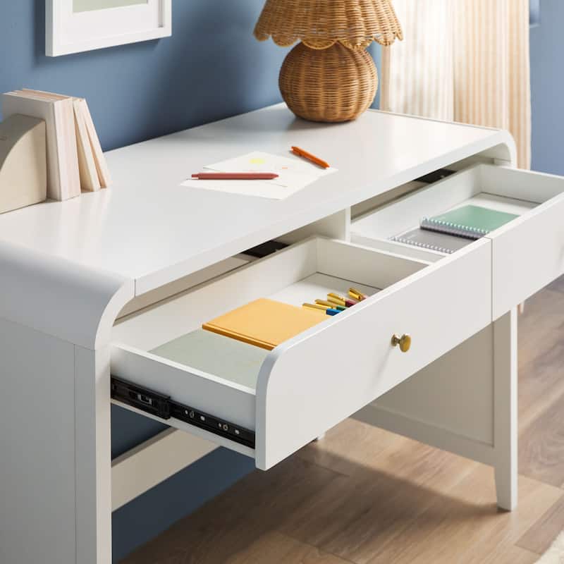 Walker Edison Modern Curve Design Writing Desk