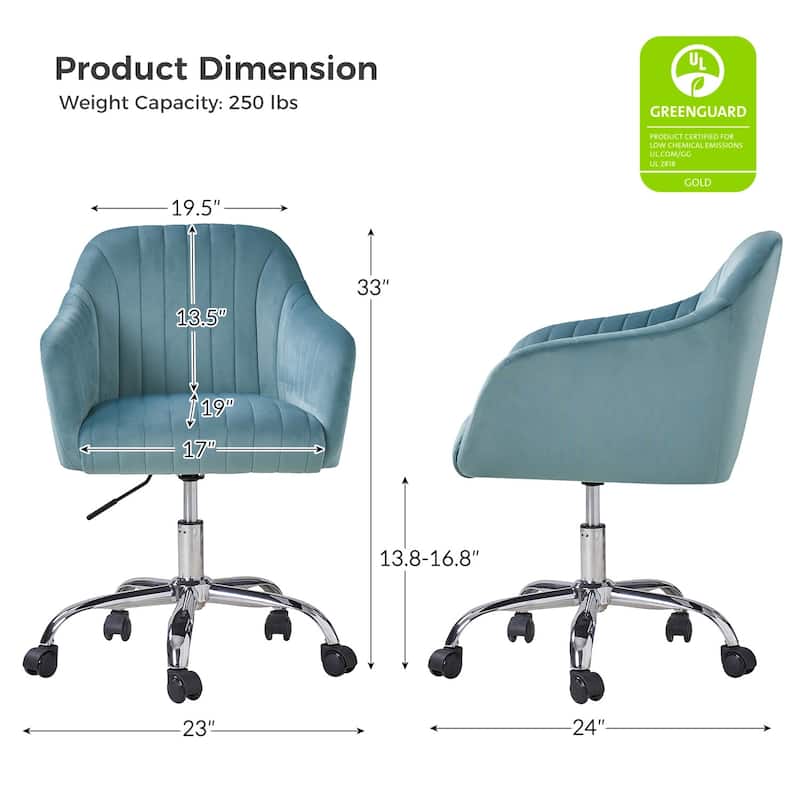 Gerhard Modern Velvet Task Chair - 360 Degree Swivel by HULALA HOME