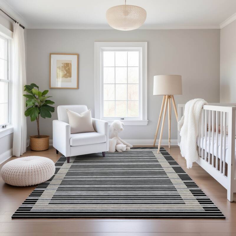 Premium Washable Super Soft Border Geo Mayfield Rug