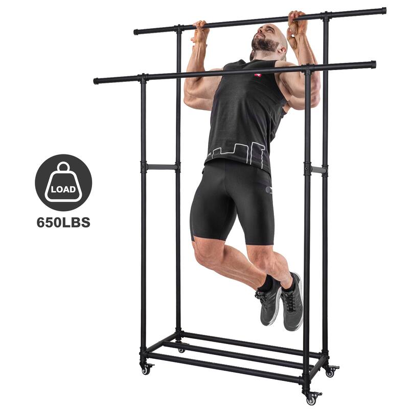63” Metal Rolling Clothing Garment Rack