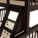 preview thumbnail 5 of 18, Slat Design Twin over Full Bunk Bed with Angled Ladder in Dark Walnut