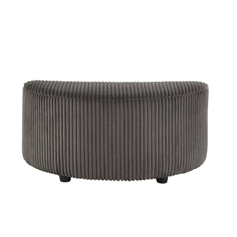Sligo Oversized Wale Corduroy Swivel Accent Chair with Furry Channel Pillow and Ottoman by iNSPIRE Q Bold