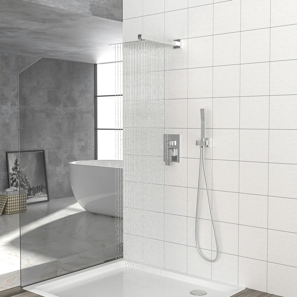 10 Inch Wall Mounted Square Shower System with Rough-in Valve