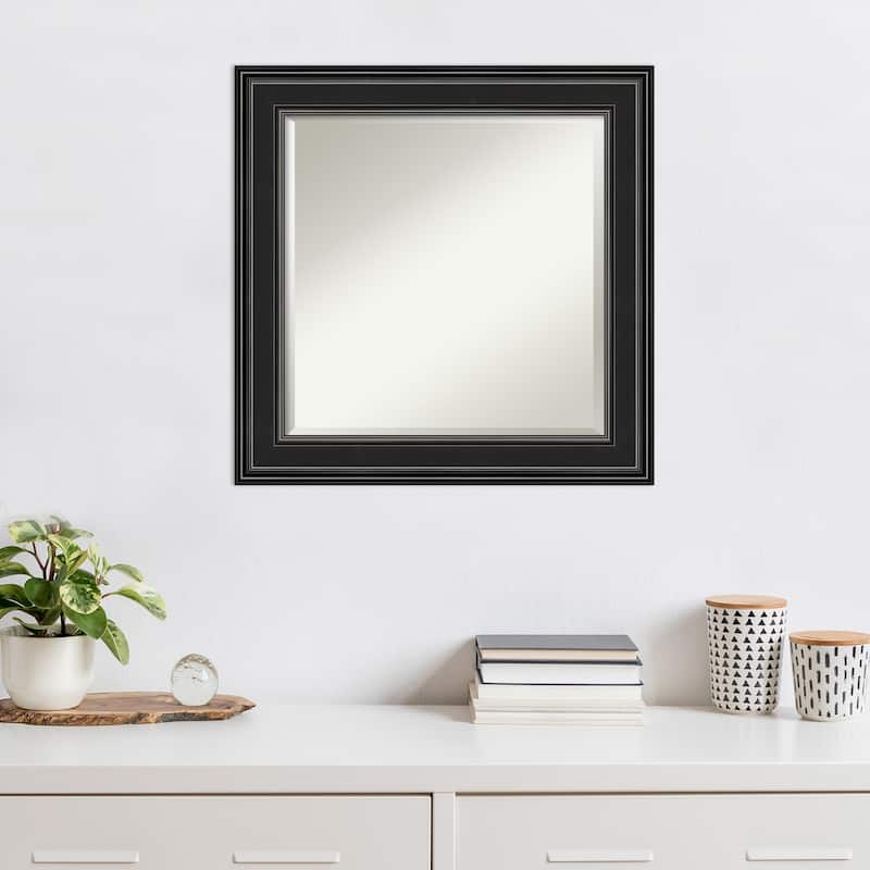 Beveled Wall Mirror - Ridge Black Frame