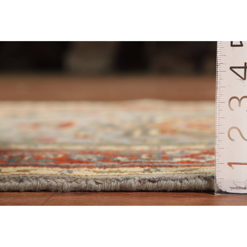 Hand Knotted Oriental 100% Wool Carpet Traditional Medallion Greys & Charcoal Heriz (serapi) Area Rug - 4' 11'' X 3' 0''