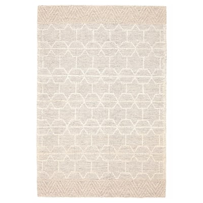 ECARPETGALLERY Braid weave Sienna Cream Wool Rug - 5'0 x 7'6