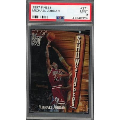 Michael Jordan 1997 Topps Finest Basketball Card #271 Graded PSA 9 MINT - 8'6" x 11'6"