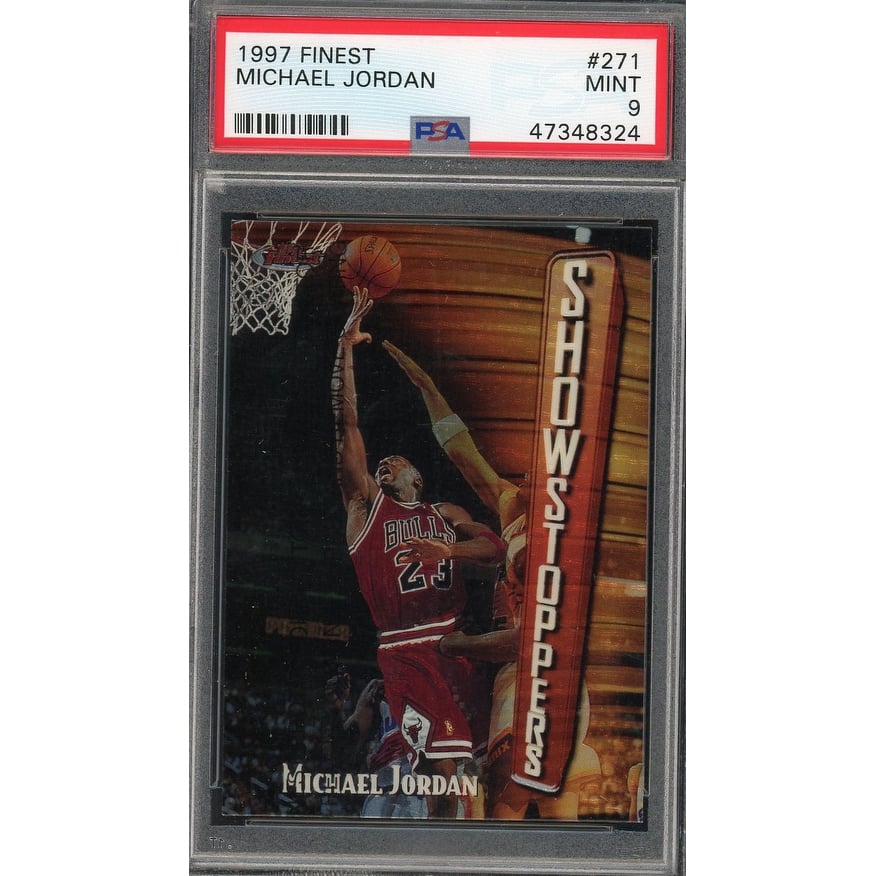 Michael Jordan 1997 Topps Finest Basketball Card #271 Graded PSA 9 MINT - 8'6" x 11'6"