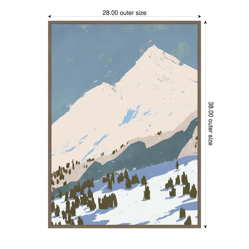 Bunny Slopes I by Jacob Green Framed Canvas Wall Art Print - Sylvie Dark Gold - 28 x 38 in