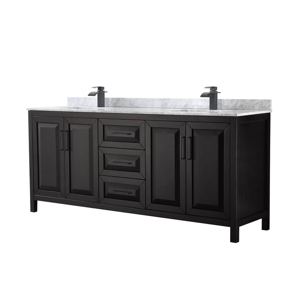 Wyndham Collection Daria 80" Free Standing Double Vanity Set with MDF