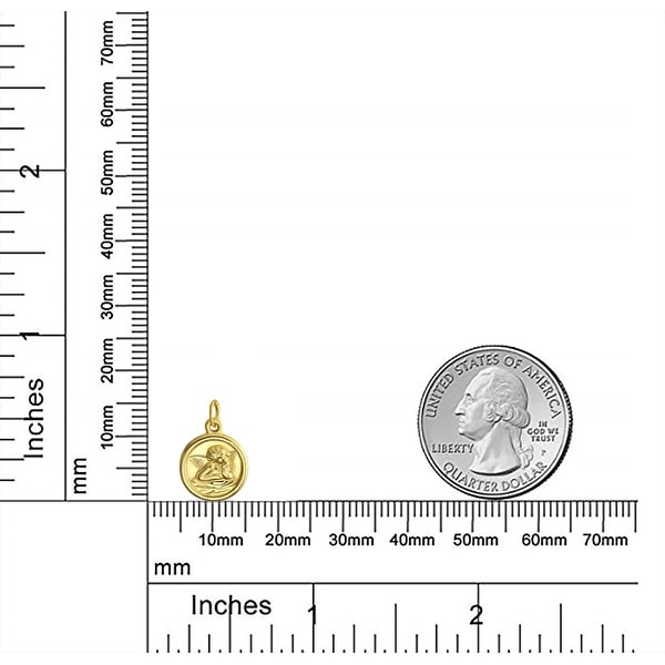 La Blingz 10k Yellow Gold Cherub Guardian Angel Pendant Necklace L Jewelry Men