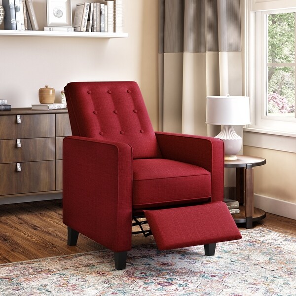 Copper Grove Linen Button Tufted Push Back Recline