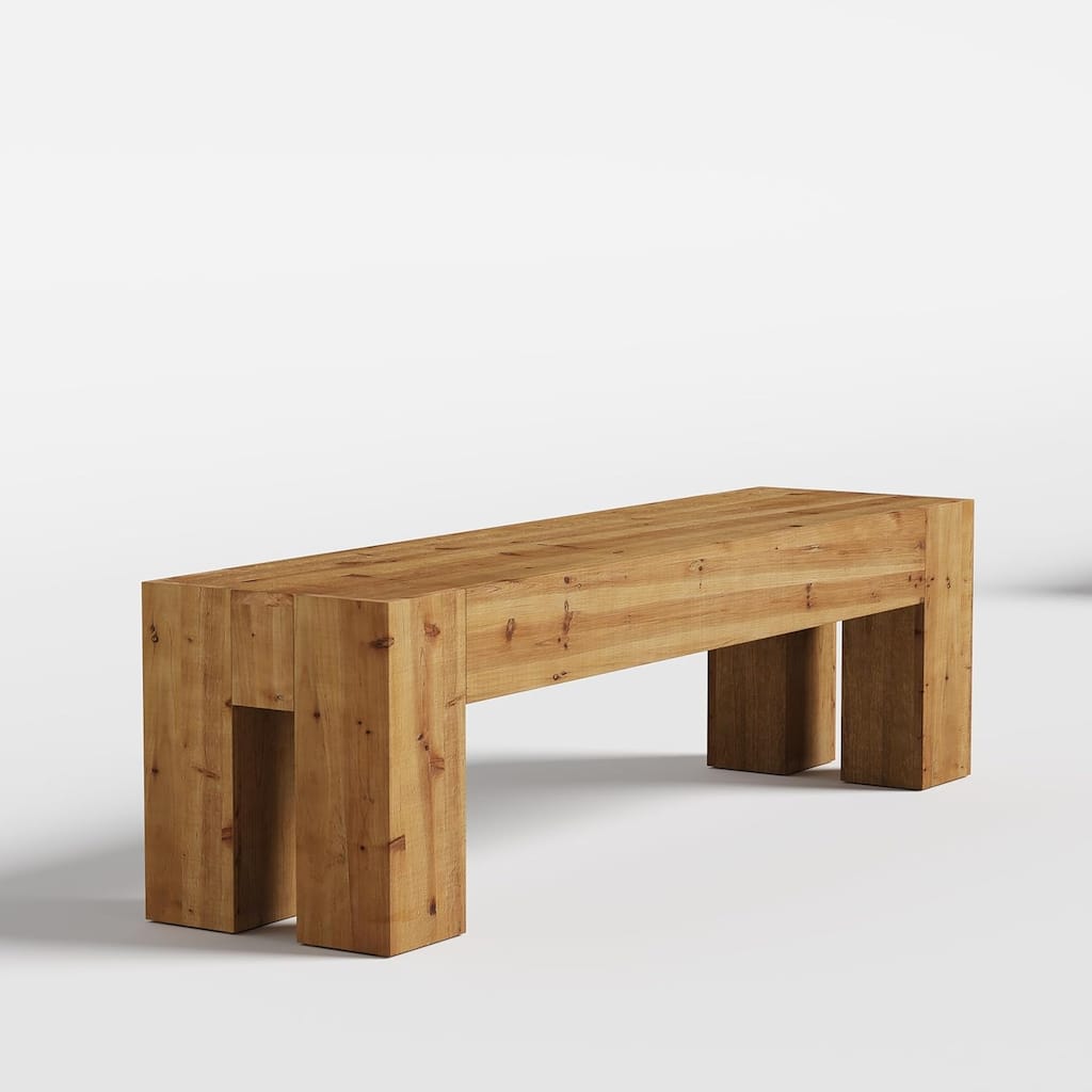 63" Long Solid Wood Dining Bench with Sturdy Frame for Dining Room