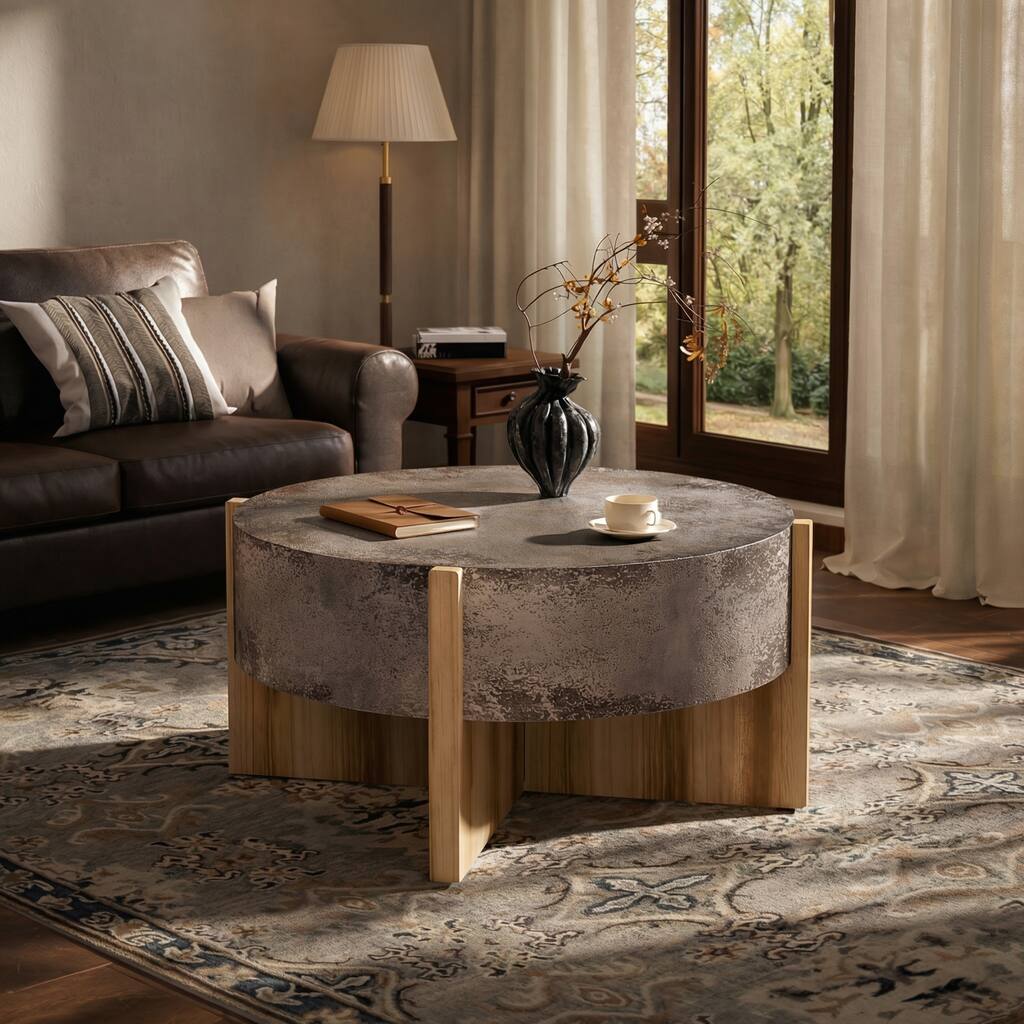 Christopher Knight Home - Rustic Wooden Coffee Table with Burnt Wood Legs