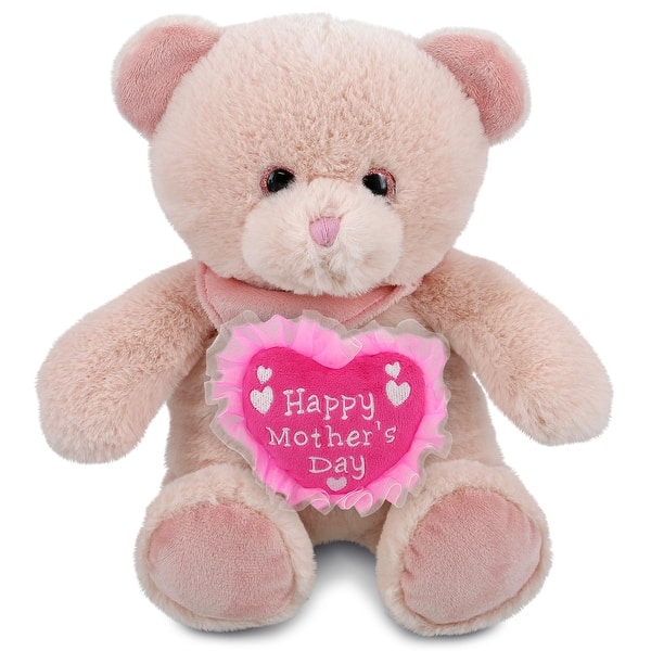 slide 2 of 5, DolliBu Mother’s Day Super Soft Plush Baby Pink Bear With Pink Heart - 8 inches