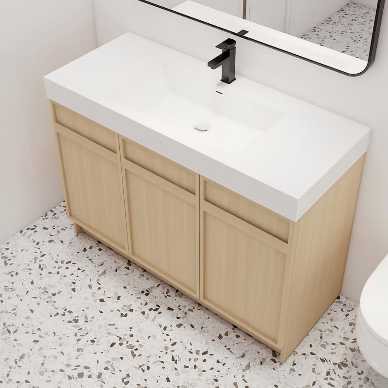 Malwee 30"/36"/48"/60" Bathroom Vanity with Sink, FreeStanding Vanity with Soft Close Doors and adjustable shelf