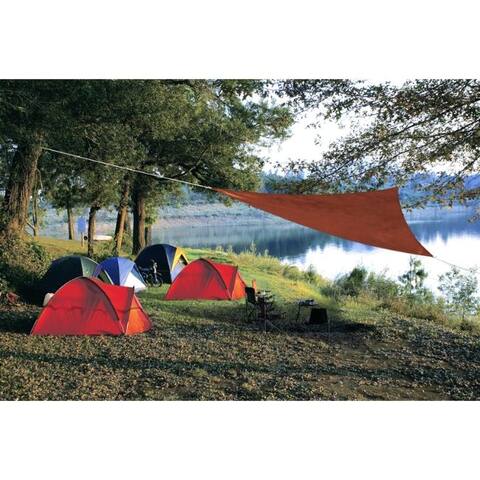 Coolaroo Ready-To-Hang Polyethylene Terra Cotta Triangle Shade Sail Canopy 120 in. W x 120 in. L