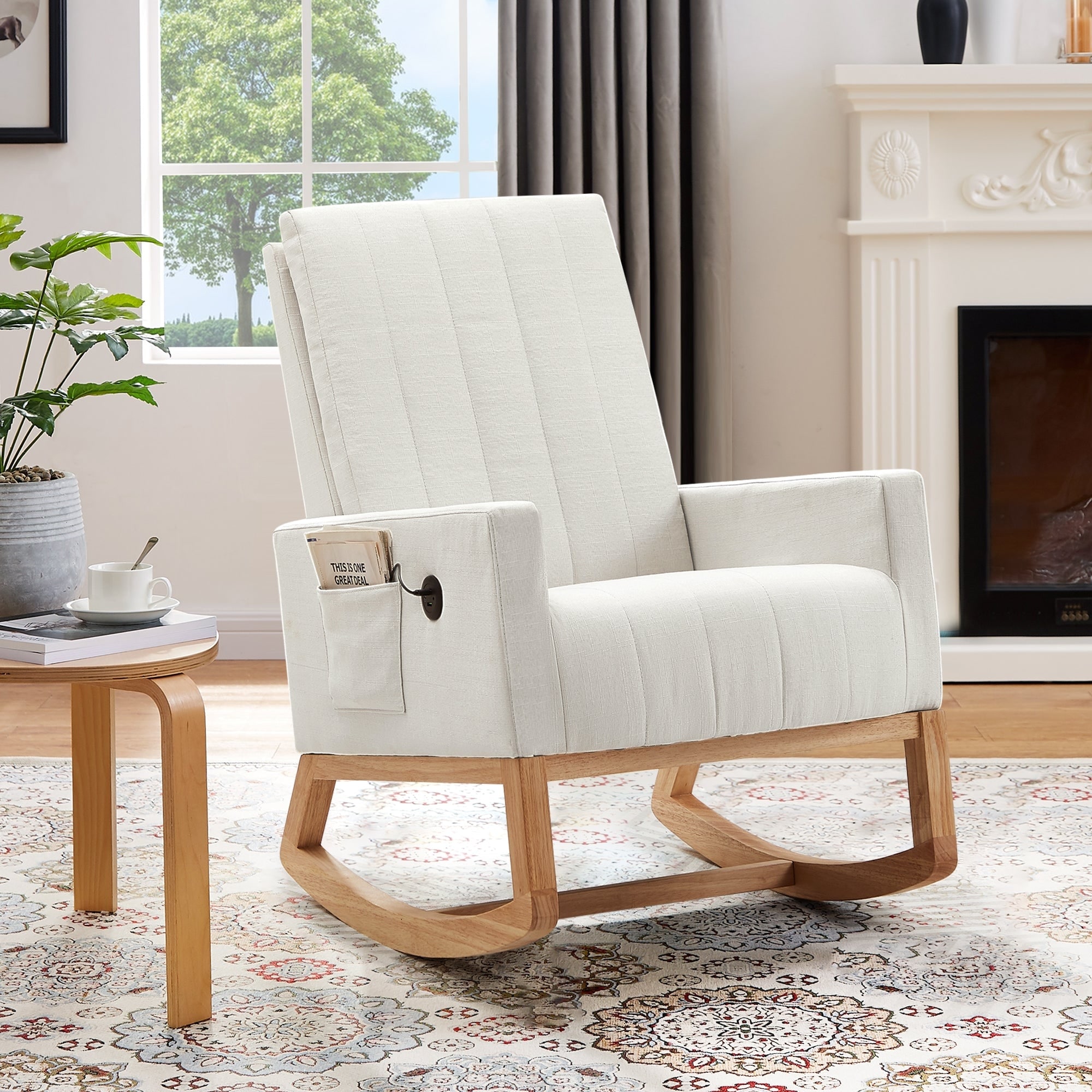 White wooden best sale rocking chair nursery