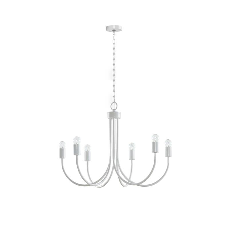 510 Design Ellie White 6-Light Metal Chandelier