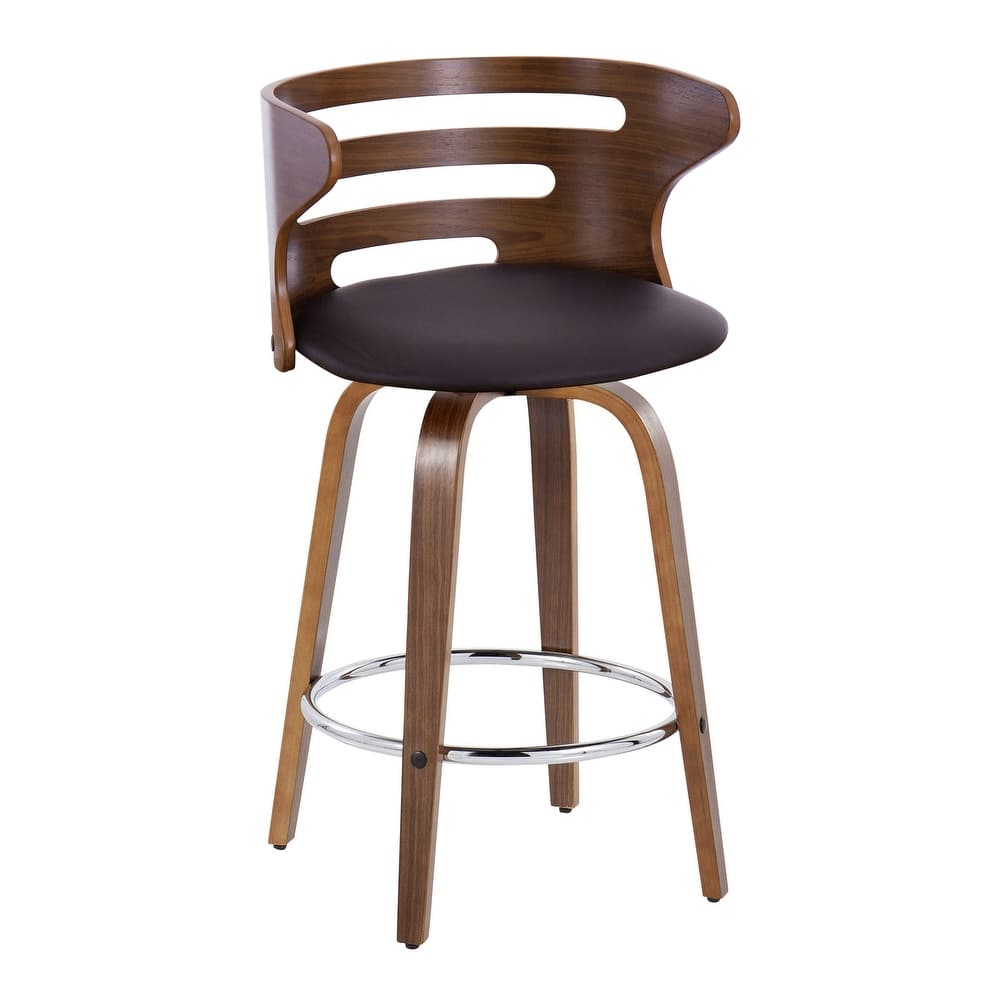 Carson Carrington Cranagh 26" Fixed-Height Counter Stool with Bent Wood Legs (Set of 2)