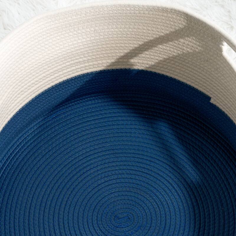 Cotton Round Laundry and Storage Basket - M