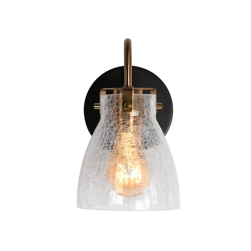 Aidtyrtm Modern 1-Light Glass Wall Sconce Bathroom Vanity Light - L5.1" x W7.1" x H8.3"