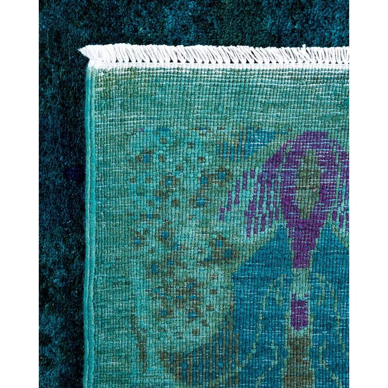 Contemporary Overdyed Wool Hand Knotted Area Rug - 6' 2" x 9' 1"