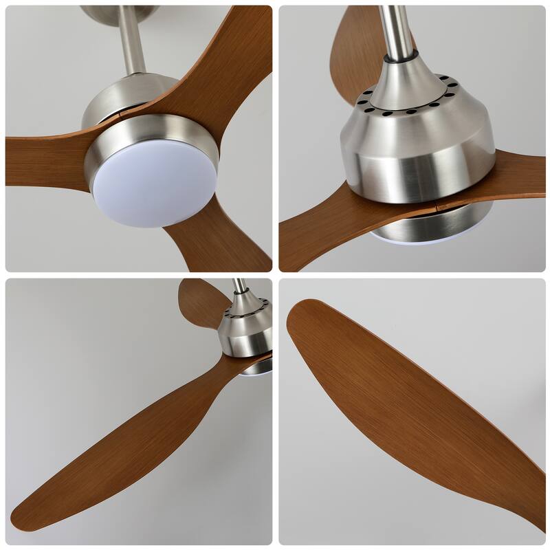 Sofucor 52" Ceiling Fan with Lights Quiet DC Motor 3 ABS Blade 6 Speed Levels,Remote Control,for Patio Living Room,Bedroom