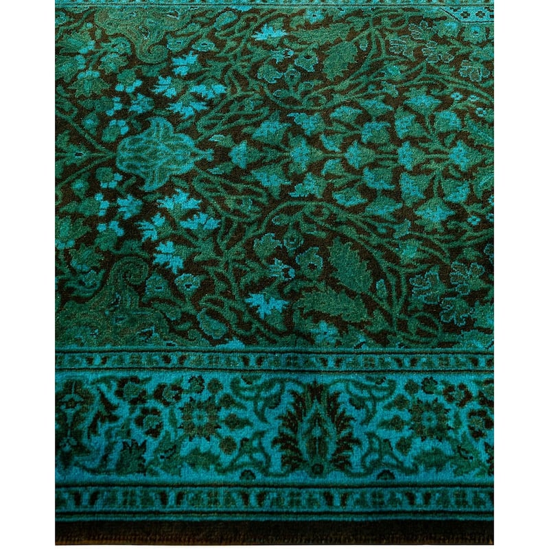 Fine Vibrance One-of-a-Kind Hand-Knotted Runner Rug - Blue, 2' 7" x 18' 5" - 2' 7" x 18' 5"