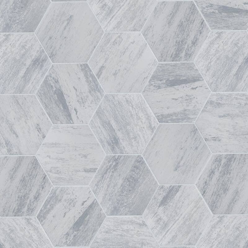 Merola Tile Cassis Hex White 8-5/8" x 9-7/8" Porcelain Floor and Wall Tile
